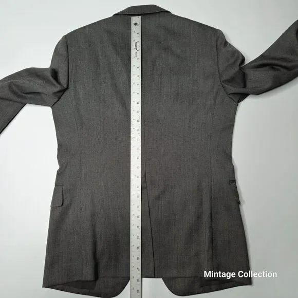 VINTAGE BURBERRYS TAILORED IN JAPAN 100% WOOL GRAY COAT 94-84165AB4 JP / 40T US